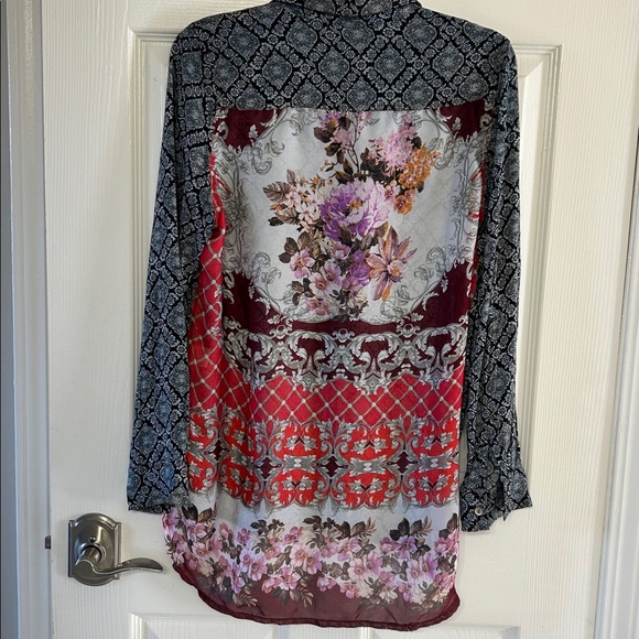 Floral  long sleeve Aratta  Silent Journey blouse boho M - Picture 2 of 6